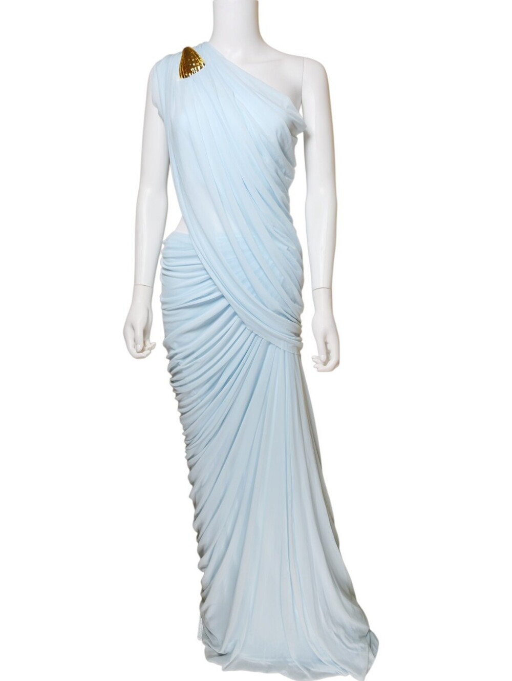 NWT $450 DEME BY GABRIELLA The Aurora Dress Gown In Baby Blue Small - Picture 4 of 6